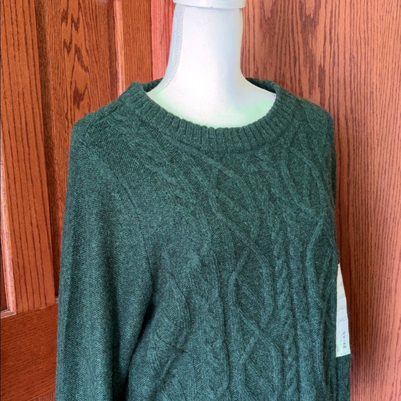 croft & barrow Forest Green Cable Knit Crewneck Sweater - Picture 4 of 10